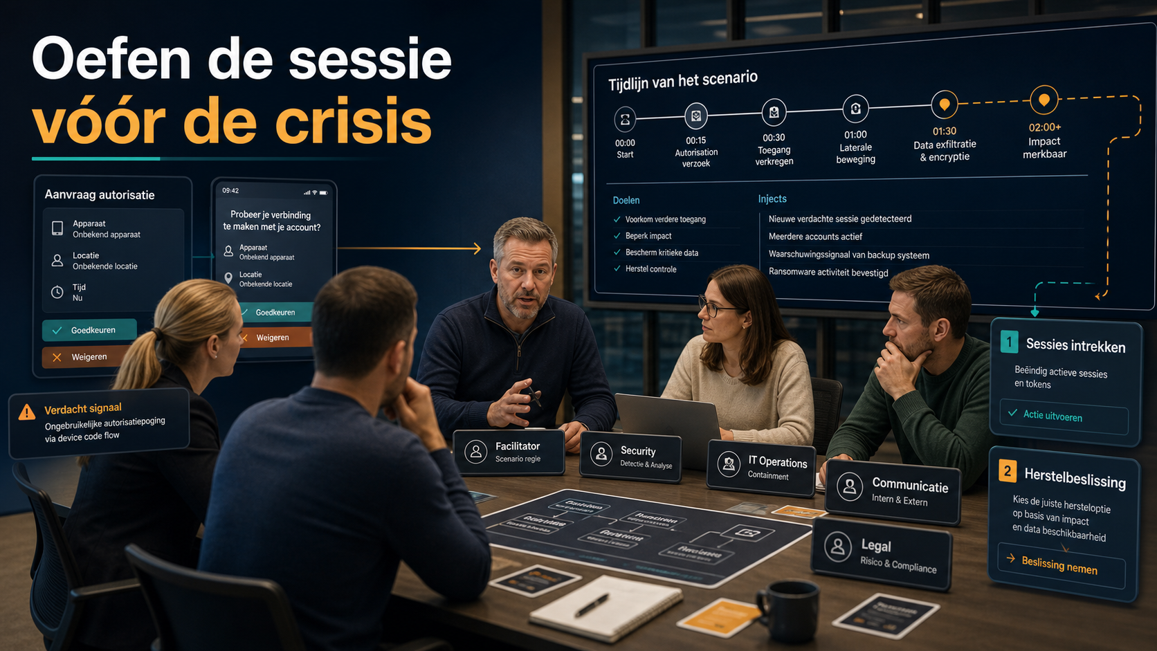 Tabletop-oefening voor sessiecontrole na device-code phishing